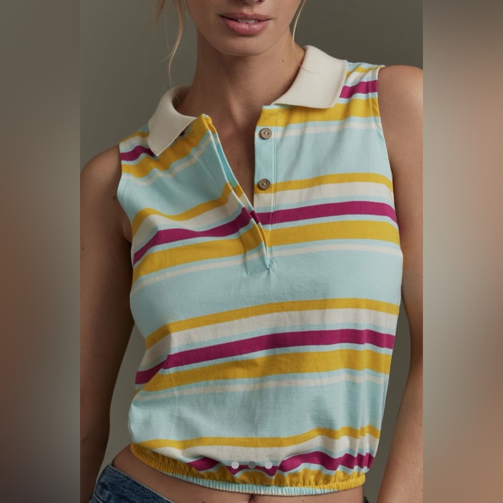 NWT Anthropologie Pilcro Collared Stripe Tank